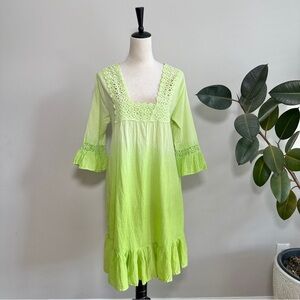 Ashley Taylor Green Gradient Resort Beach Dress Sz XL